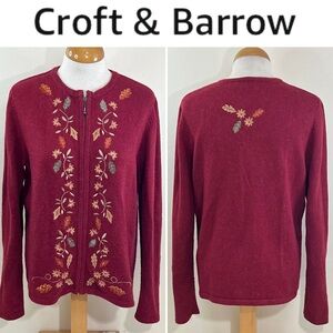 Croft & Barrow Women's Fall Embroidered Sweater